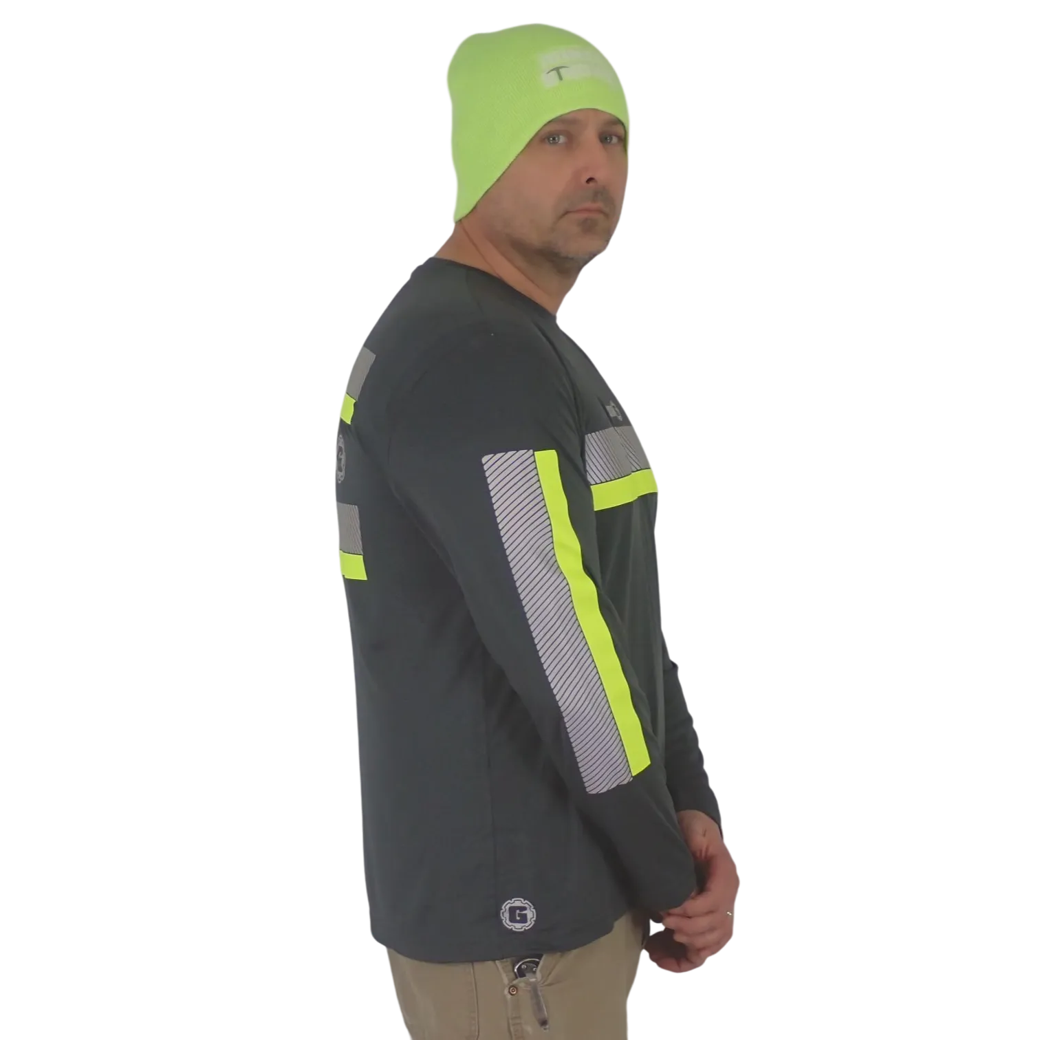 ANSI Class 2 Reflective Long Sleeve Safety Shirt w/ Hi Vis Strips