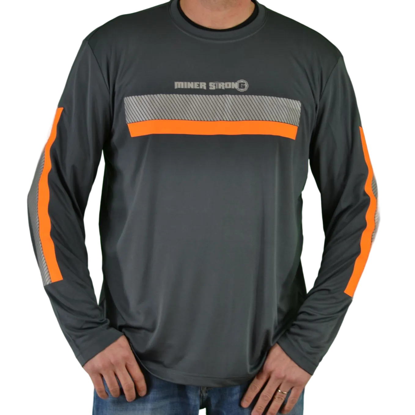 ANSI Class 2 Reflective Long Sleeve Safety Shirt w/ Hi Vis Strips