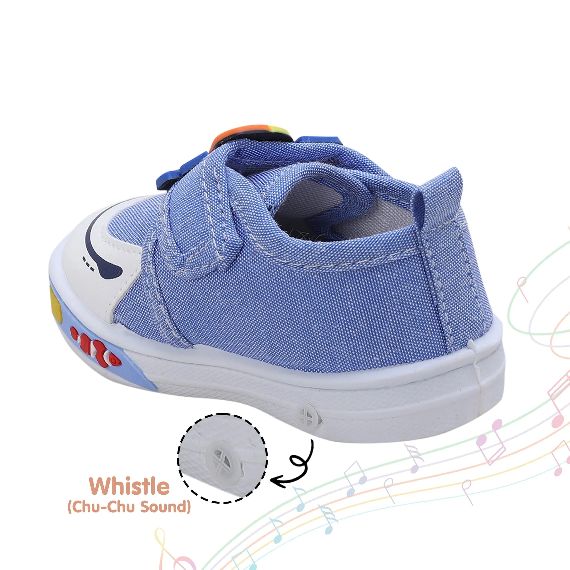 Baby Moo Mixer Truck Velcro Strap Anti-Skid Chu Chu Sound Sneakers - Blue