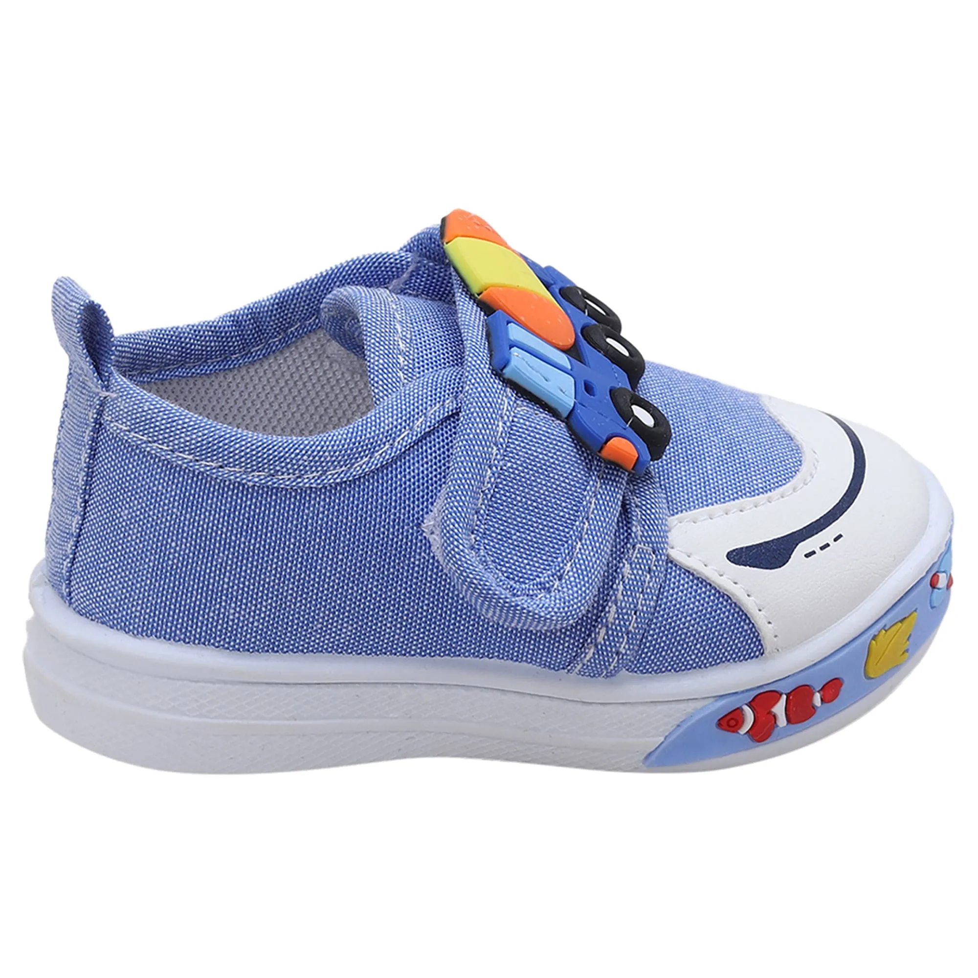 Baby Moo Mixer Truck Velcro Strap Anti-Skid Chu Chu Sound Sneakers - Blue