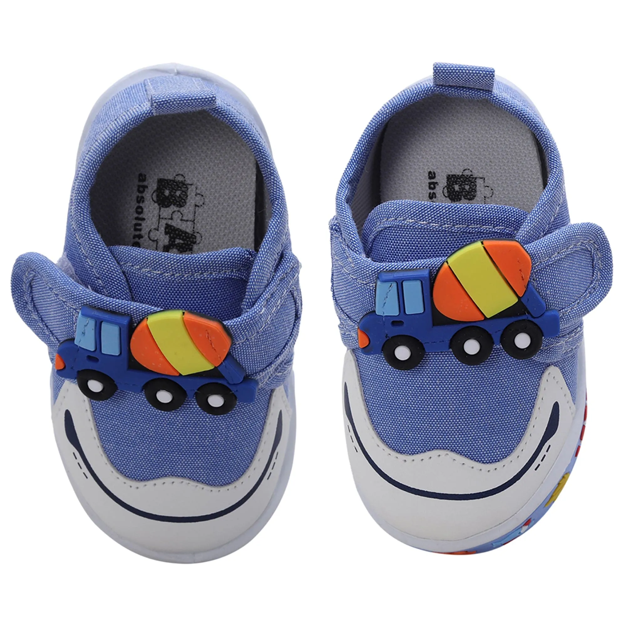 Baby Moo Mixer Truck Velcro Strap Anti-Skid Chu Chu Sound Sneakers - Blue