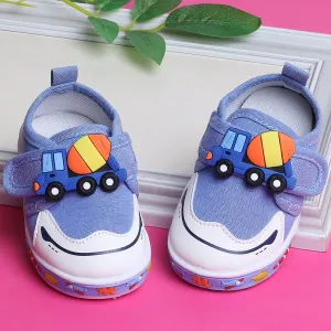 Baby Moo Mixer Truck Velcro Strap Anti-Skid Chu Chu Sound Sneakers - Blue