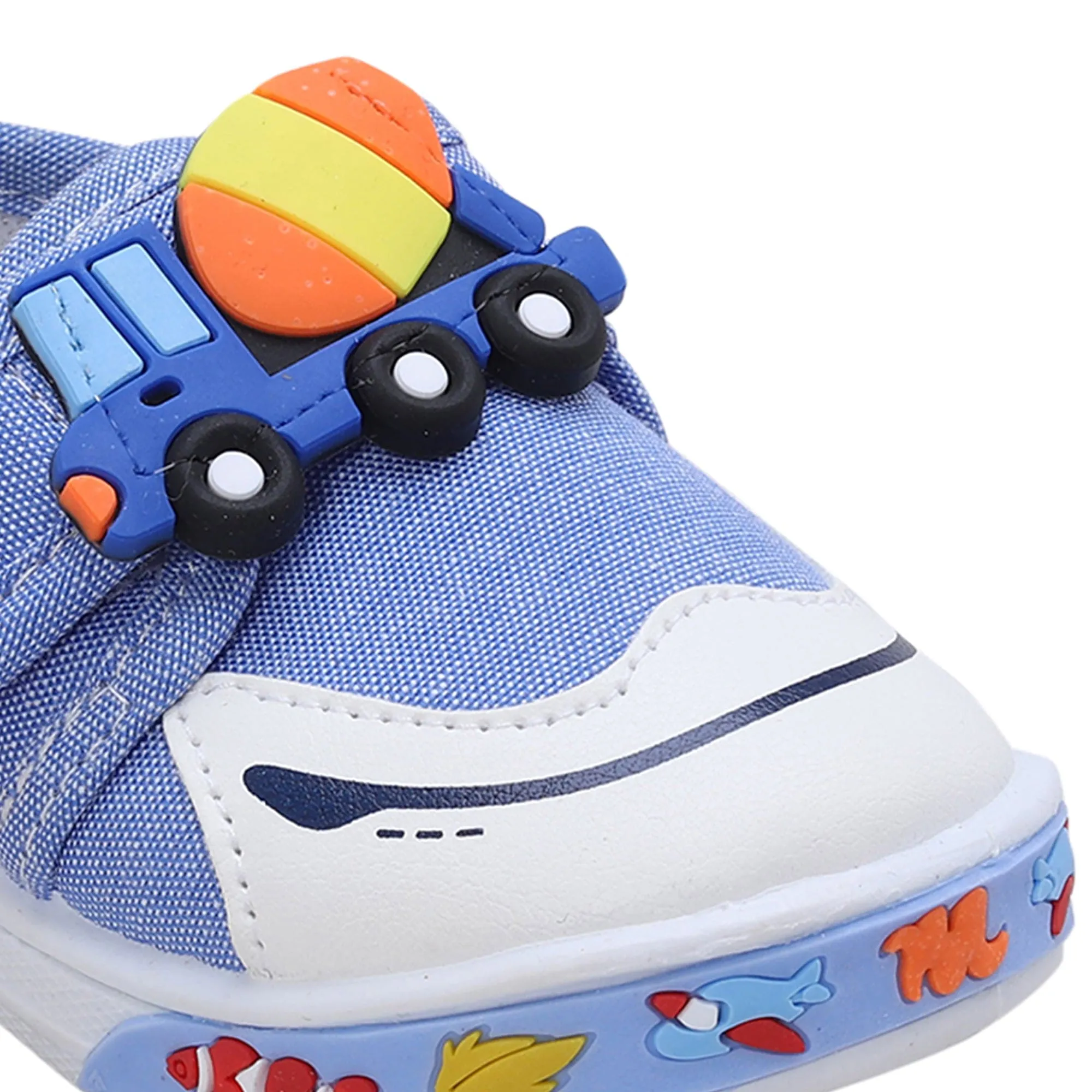 Baby Moo Mixer Truck Velcro Strap Anti-Skid Chu Chu Sound Sneakers - Blue