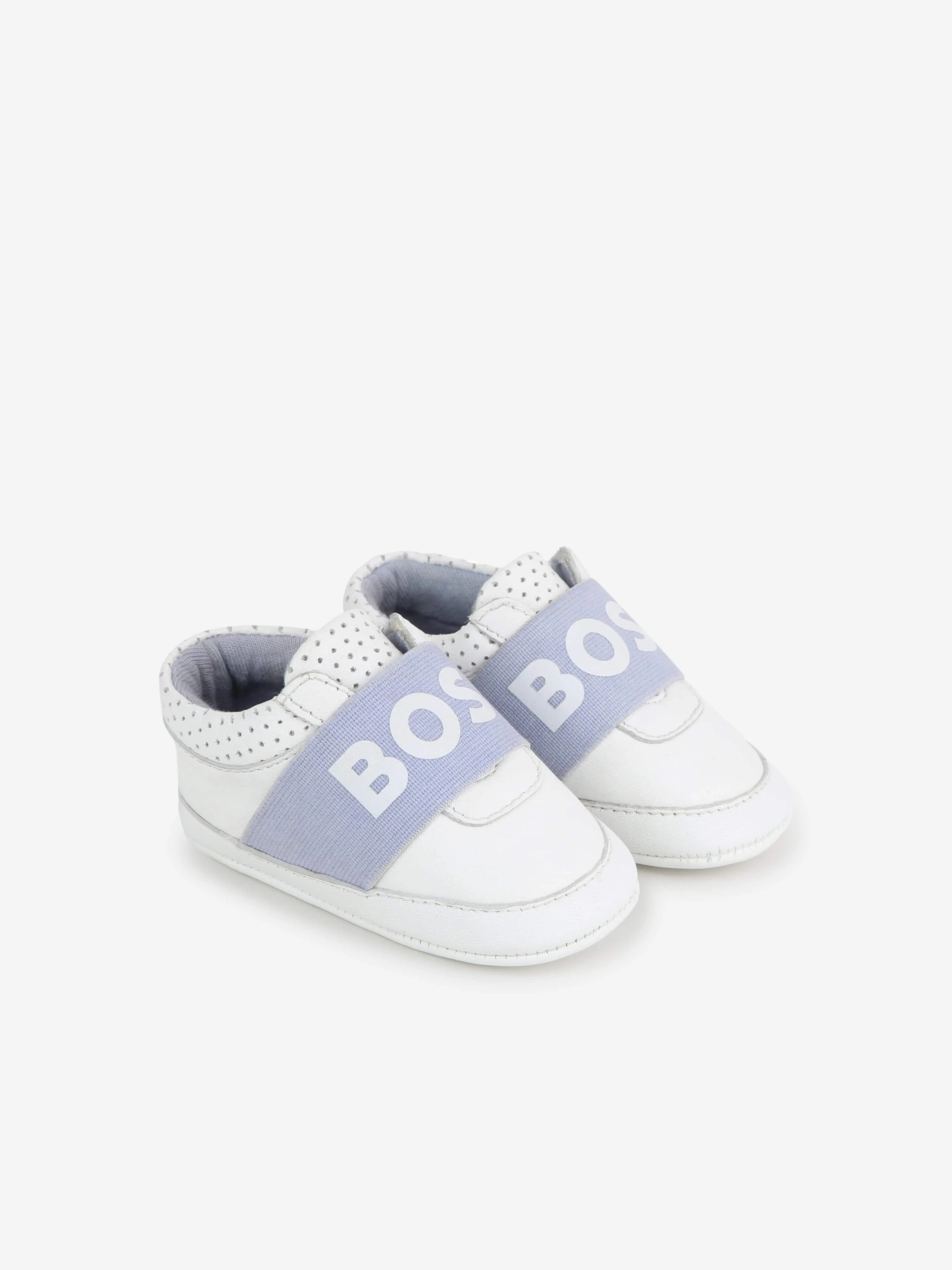 BOSS Baby Boys Leather Pre-Walker Shoes in White