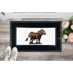 Dark Brown Cow Sublimation Heavy Duty Door Mat