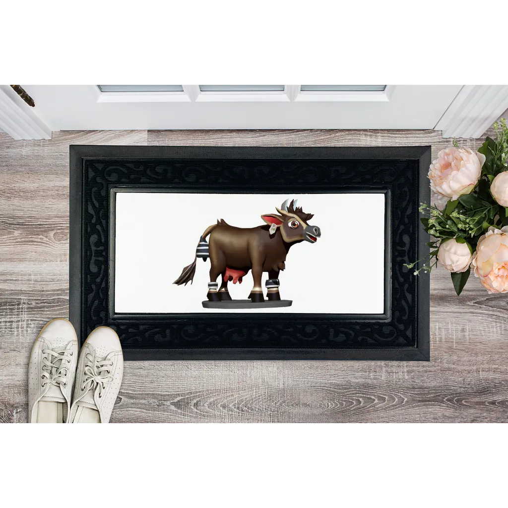 Dark Brown Cow Sublimation Heavy Duty Door Mat