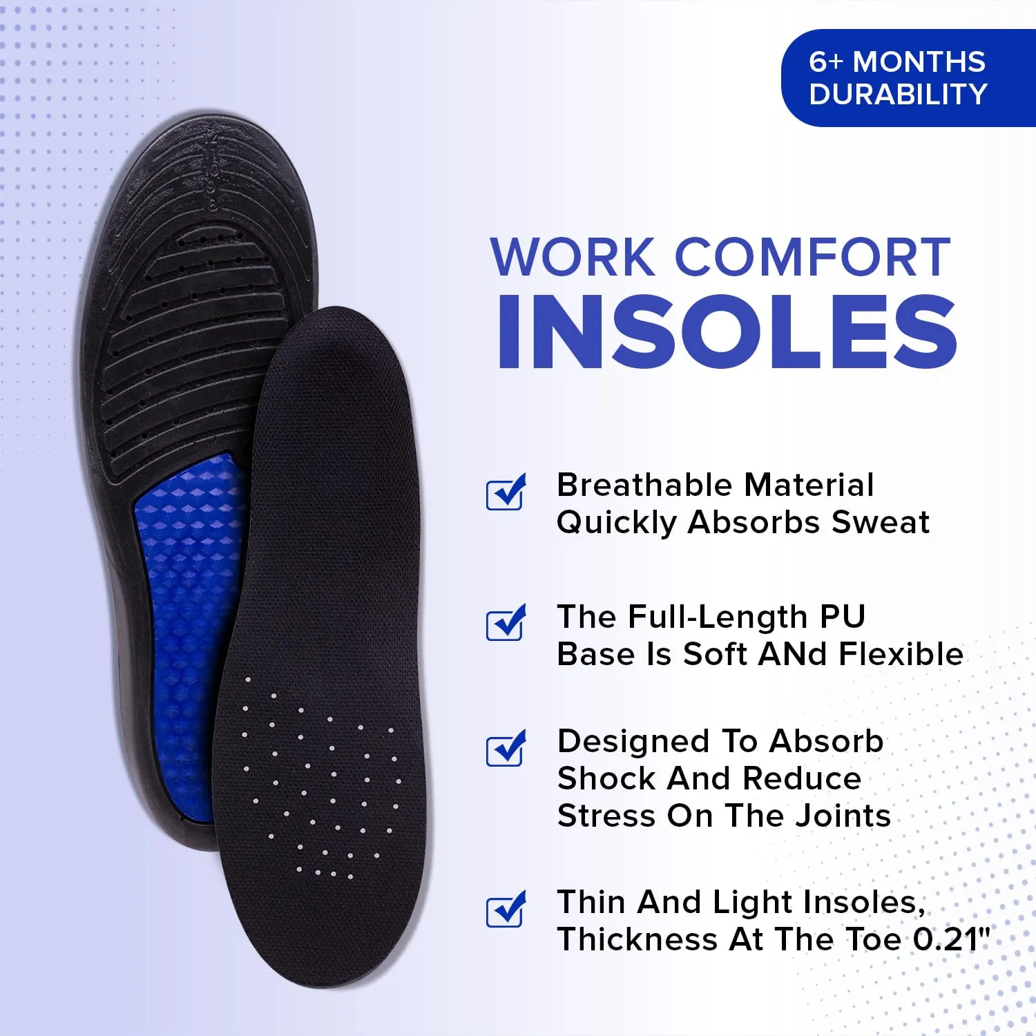 Dr Foot | Insole for Shoes Men | Arch Support for Flat Feet | Shoe Insole for Women | Flat Feet Arch Support Insole | Gel Insoles for Men | Work Insoles | All Day Comfort |Large |1 Pair-Pack Of 2