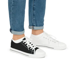 Men's Black & White Mismatched Low Top Sneakers