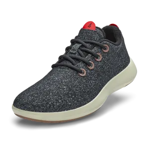 Men's Wool Runner Mizzles - Dark Grey/Bloom Red (Arid Beige Sole)