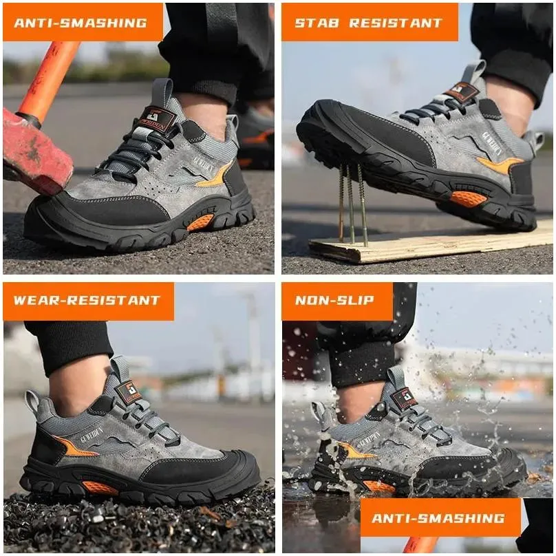 Safety Shoes Cowboy Breathable Work Steel Toe Shock-Absorbing Boots Fashionable Mens 240606 Drop Delivery Accessories Special Purpose Dh5Kq