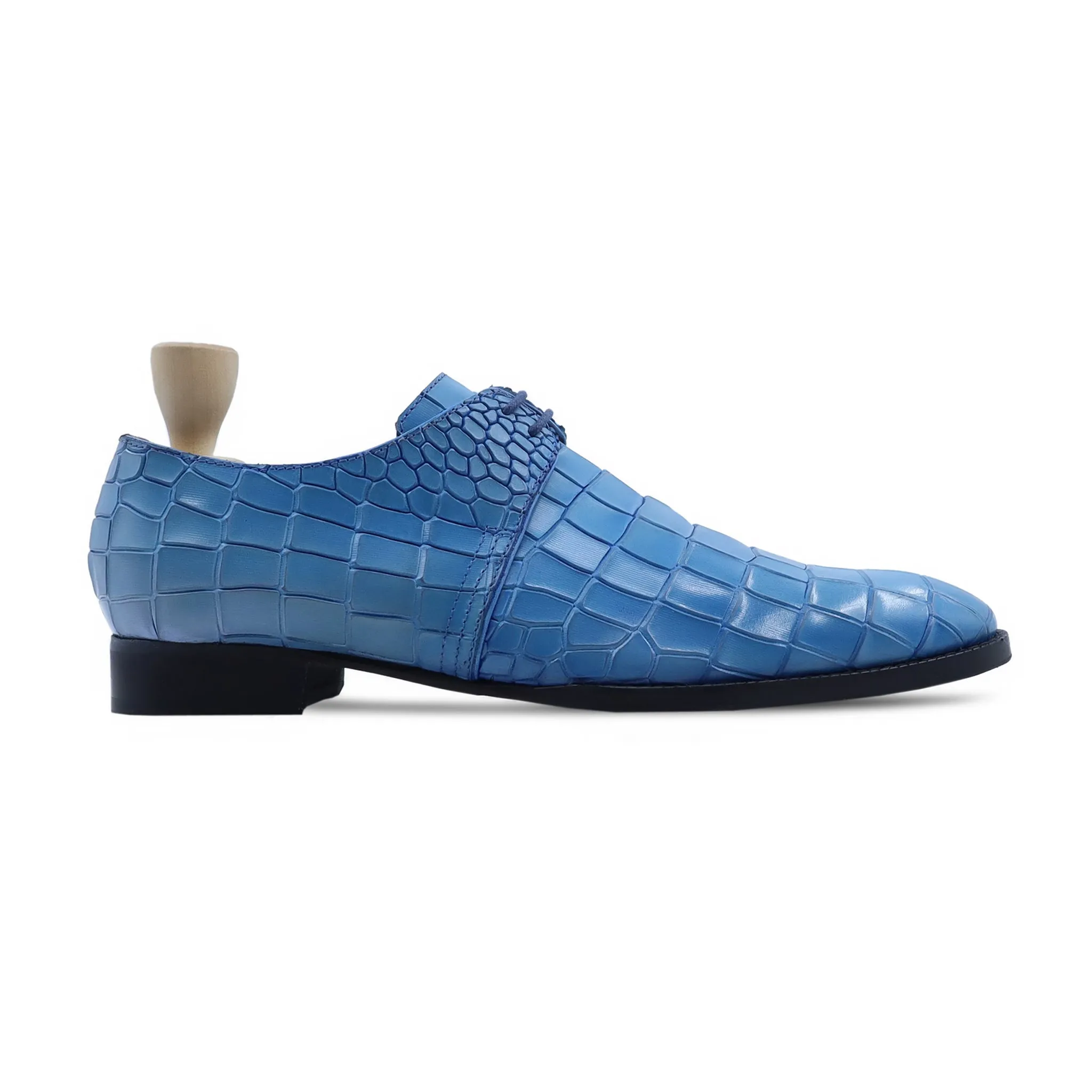 Sandro - Men's Blue Calf Leather Derby Shoe