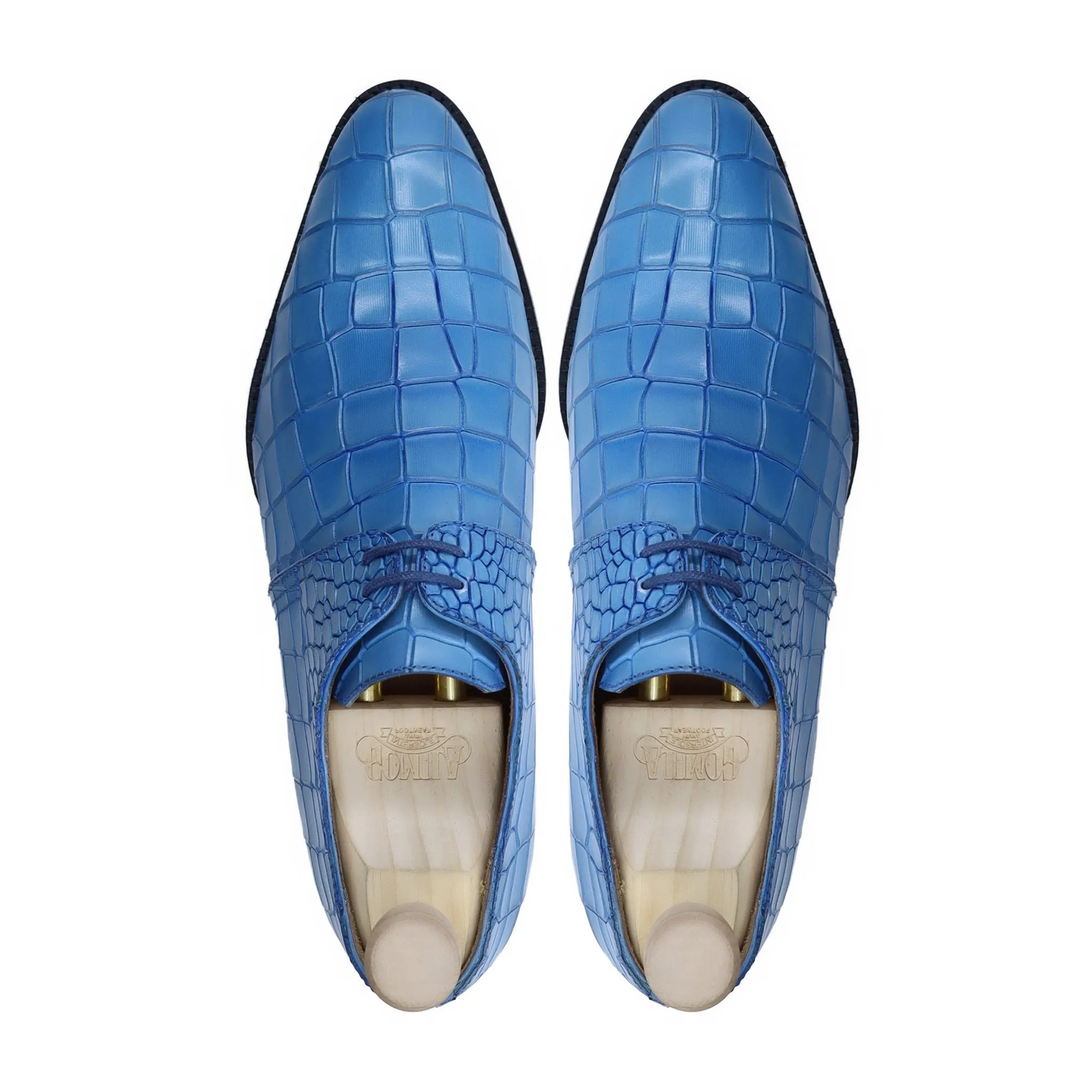 Sandro - Men's Blue Calf Leather Derby Shoe